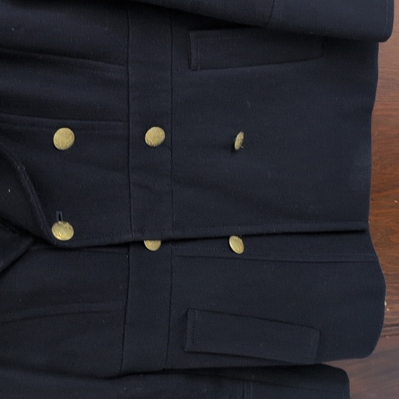 J. Crew Dark Navy With Gold Buttons Wool Pea Coat Size 6 - Picture 4 of 6
